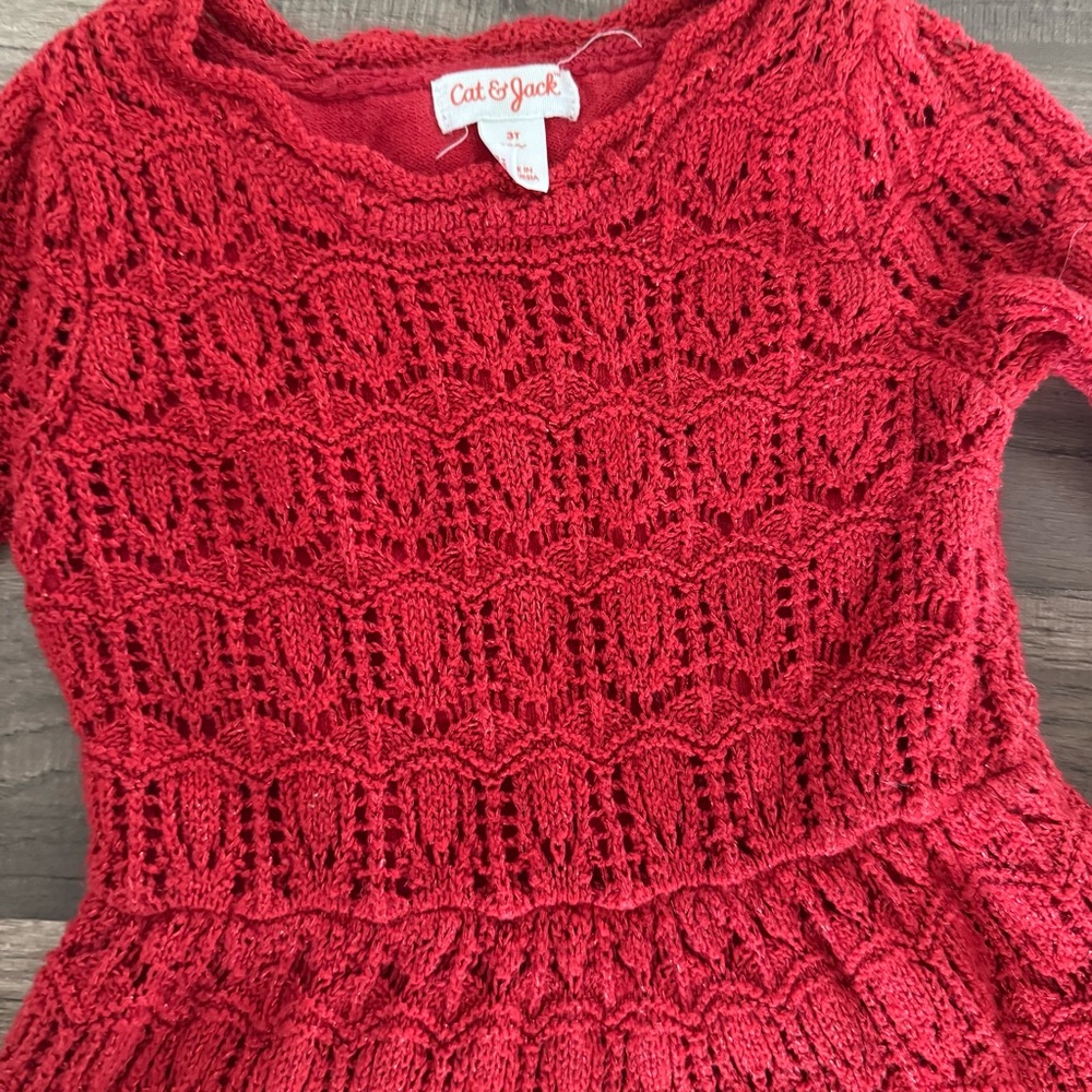 Cat & Jack Red and White Kids Dress Set - Picture 5 of 10